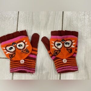 Tri color fox flip fingerless gloves